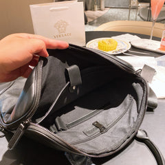 V laptop leather bag