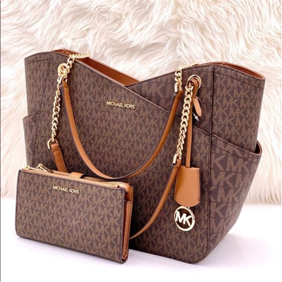 Mk bag with wallet bag brown edition