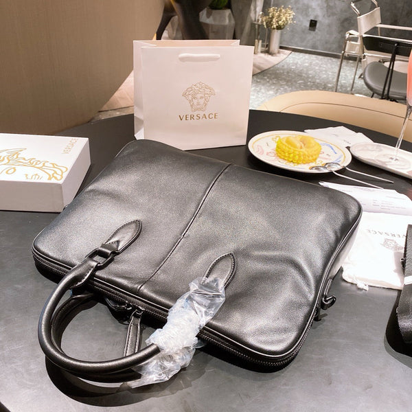 V laptop leather bag