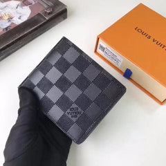 LV Emboss Check Leather Wallet