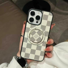 White check with holder Iphone Cover