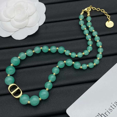 CD Floral Green Necklace