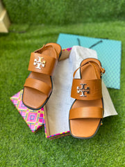 TB EVERLY DOUBLE STRAP LEATHER FLAT SANDALs