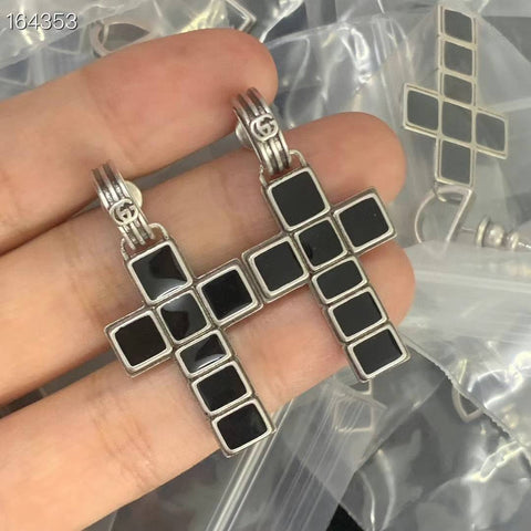 G Silver and Gold Earrings