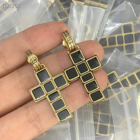 G Silver and Gold Earrings