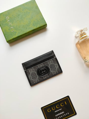 G pattern card holder Limited Edition Leather