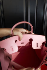 Hermes brikin pink handbag
