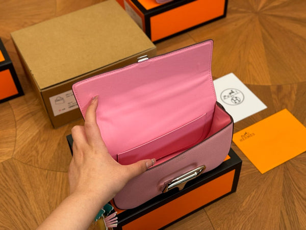 Hermes brikin pink flap bag