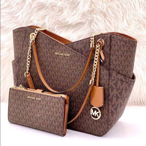 Mk bag with wallet bag brown edition