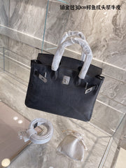 Black hermes brikin handbag