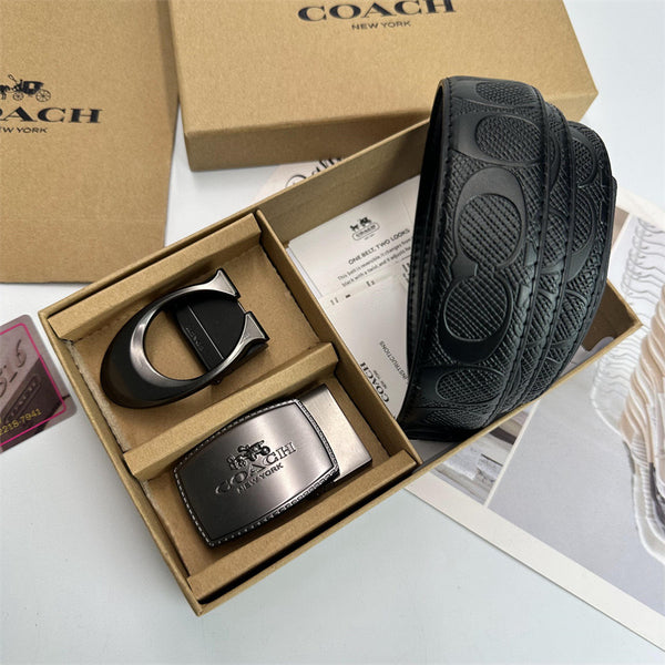 Famous brand C 2 buckel Leather Belt set