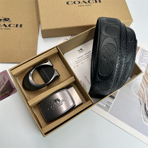 Famous brand C 2 buckel Leather Belt set