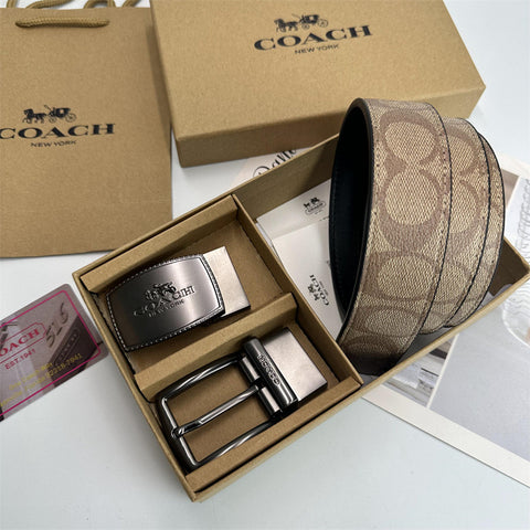 Coch 2 buckel Leather Belt set