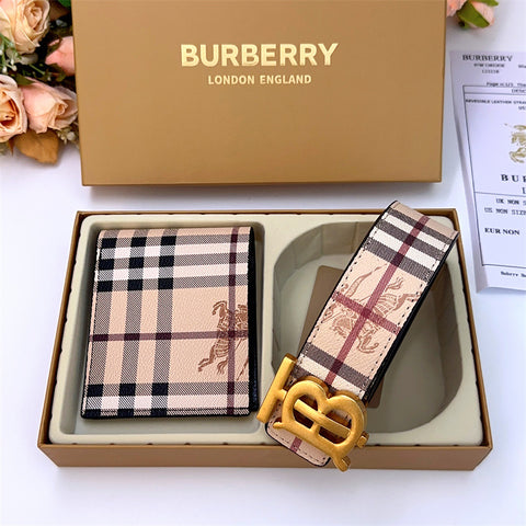 Brberry Belt with wallet Leather set