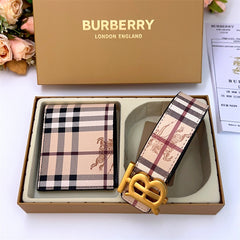 Brberry Belt with wallet Leather set