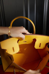 Hermes brikin yellow handbag