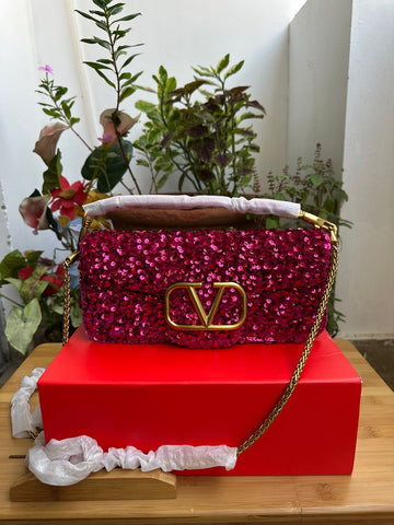 Valentino Pink Studs Edition Bag Latest Model 2025