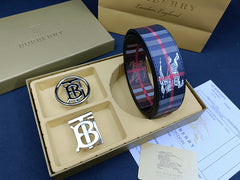 Brberry 2 buckel Leather Belt set