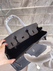 Black hermes brikin handbag