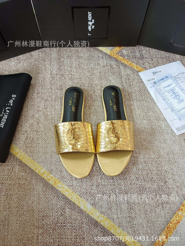 YSL gold eidtion slipper