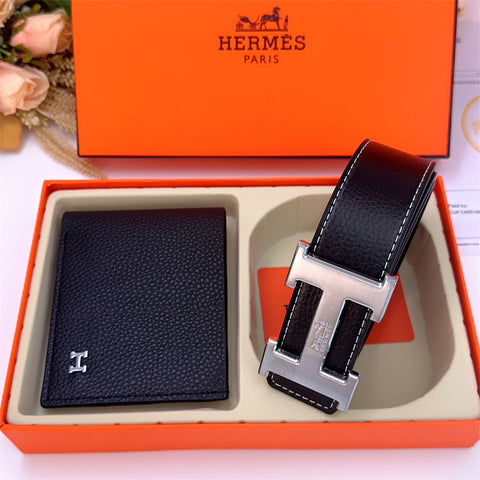 H Belt with wallet Leather set