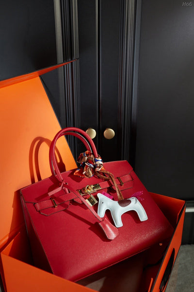 Hermes brikin red handbag
