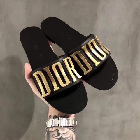 CD Slipper With Gold Letters