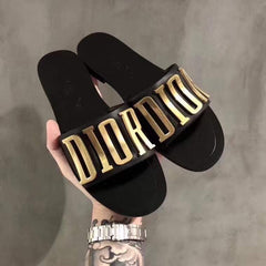 CD Slipper With Gold Letters