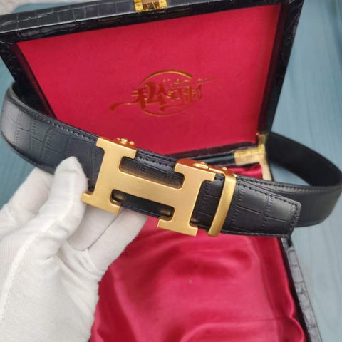 H crocodile Leather Belt