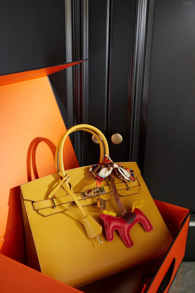 Hermes brikin yellow handbag