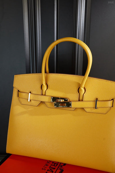 Hermes brikin yellow handbag