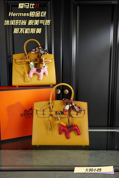 Hermes brikin yellow handbag