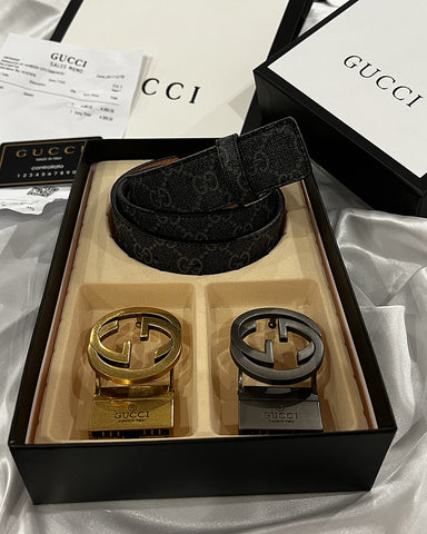 G 2 buckel Belt Leather set