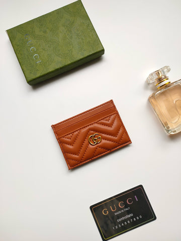 G brown card holder Limited Edition Leather