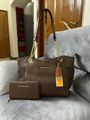 MK Jet Set Large X chain Logo shoulder tote bag