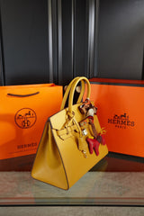 Hermes brikin yellow handbag