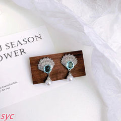 SWAR Silver Grey Seashell  Earrings