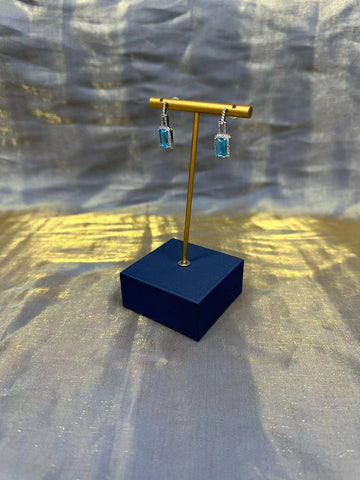 Sawr Blue Sapphire Sterling Silver Earrings