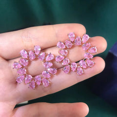 SWAR Round Circle Austrian Crystal Earrings