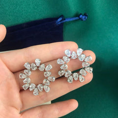 SWAR Round Circle Austrian Crystal Earrings