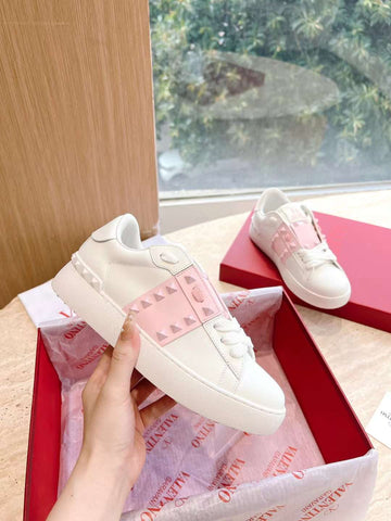 VLTN women's OPENDISCO calfskin Shoe (Sneakers) white pink