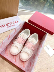 VLTN women's OPENDISCO calfskin Shoe (Sneakers) white pink