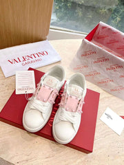 VLTN women's OPENDISCO calfskin Shoe (Sneakers) white pink
