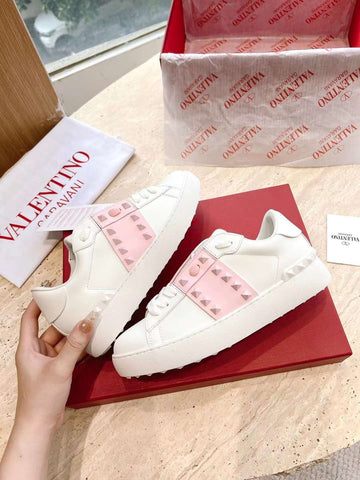 VLTN women's OPENDISCO calfskin Shoe (Sneakers) white pink