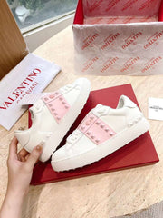VLTN women's OPENDISCO calfskin Shoe (Sneakers) white pink