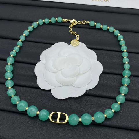 Dior Floral Green Necklace