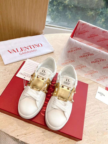 VLTN women's OPENDISCO calfskin Shoe (Sneakers) white gold