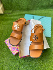 TB EVERLY DOUBLE STRAP LEATHER FLAT SANDALs