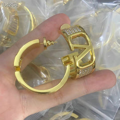 Vltn Crystal Gold Earrinh