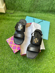 TB EVERLY DOUBLE STRAP LEATHER FLAT SANDALs